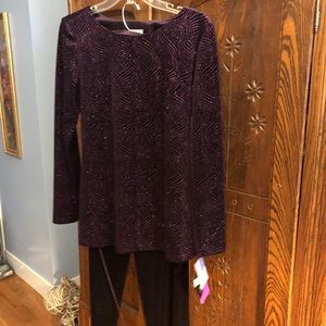 Eggplant knit pantsuit